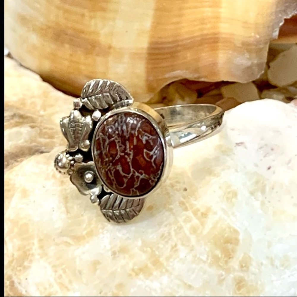 75-Million-Year-Old Dinosaur Bone Fossil Sterling Silver Ring - Picture 6 of 8
